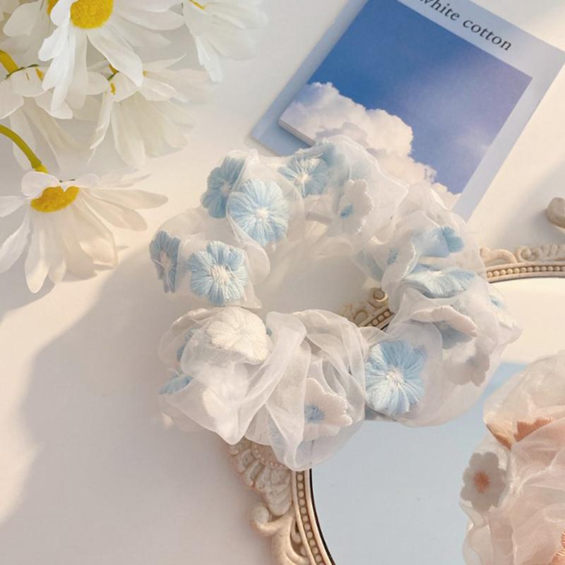 

Милая вышивка цветы сетка женская романтическая розовая веревка синий