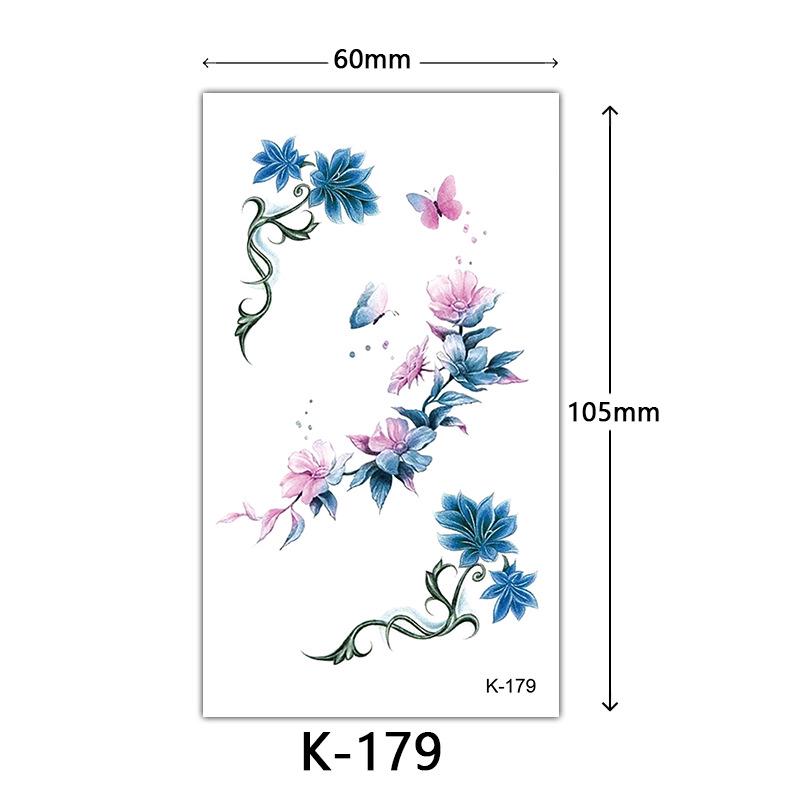 

Маленькие свежие водонепроницаемые наклейки для татуировок: Английские буквы, цветы и эскизы бабочек 60*105mm