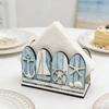 Yousheng Ocean Themed Wooden Napkin Holder for Table, Summer Coastal Napkin Dispenser, Rustic Tissue Holder for Kitchen, Dining