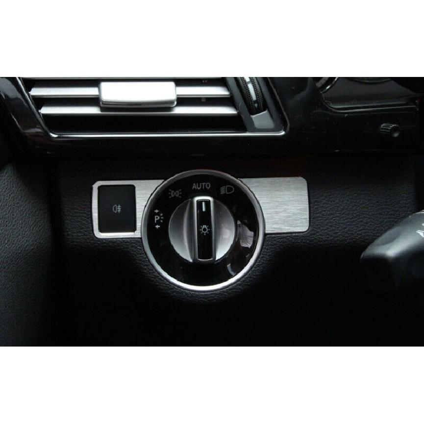 Fit For Benz C-Class 08-2014 Silver Aluminum Headlight Control Button Cover Trim