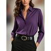 Women's New Solid Color Long Sleeve Shirt Business Casual Base Shirt