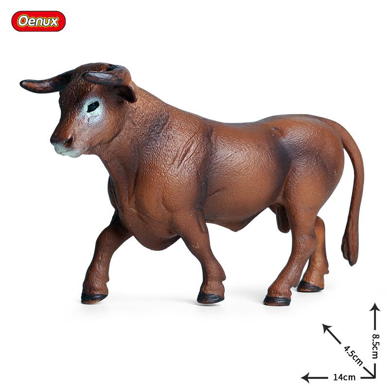 Oenux Simulation Cute Farm Animals Milk Cow Cattle Calf Angus Bull OX Buffalo Model Action Figures Educational Cute Toy Kid Gift