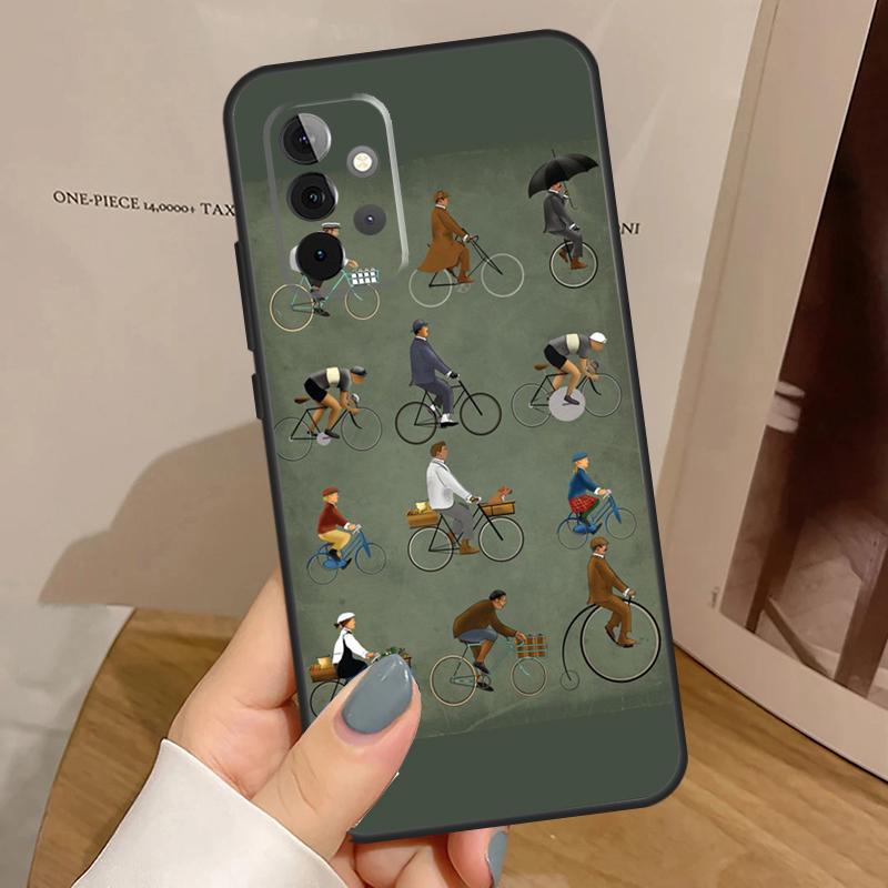 Ride Mountain Bike Bicycle Art Case For Samsung Galaxy A34 A54 A14 A15 A35 A55 A52 A32 A12 A51 A71 A13 A23 A33 A53 Cover