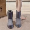 Women's Lightweight Comfortable Cold Warm Padded Snow Boots Non-slip Wear-resistant Outdoor Casual Sneakers Mid-calf Cotton Boots