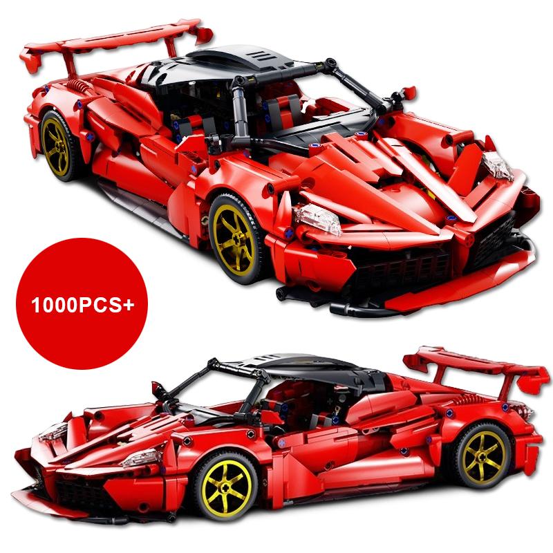 Non-Toxic New Red Racing Car Building Blocks Model Creative Technical Moc Assembly Desktop Collectible Birthday Halloween Christmas Gifts