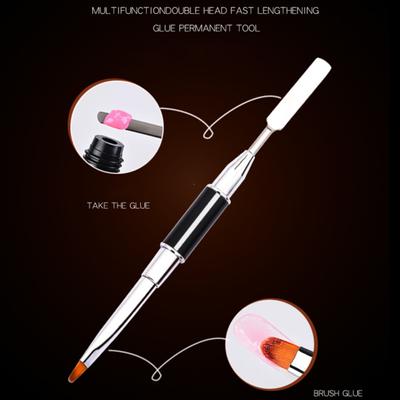 Oboustranný zatlačovač kůžičky a štěteček Štětce Malování Měkká hlavička Štětec na prodlužování Rychlé stavění Malování Stavební gel