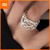 925 Sterling Silver Rings for Women Couple Minimalist Handmade Simple Interline Web Shape Ring Fine Jewelry Gift Prevent Allergy