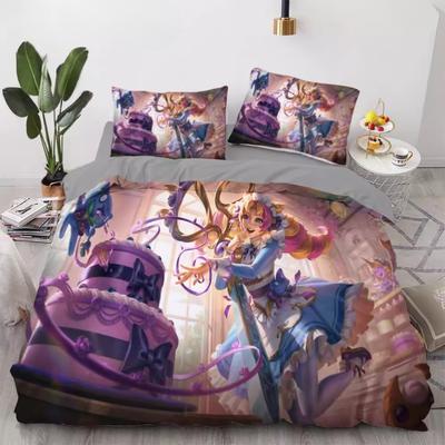 League of Legends Microfiber Bedding Set Children's Down Quilt Cover Teen Adult Game Pattern Suite Room Decoration 3 Pieces