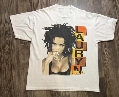 Vtg Lauryn Hill Piosenkarka Ciężka Bawełna Wszystkie Rozmiary Biała Koszulka Unisex