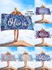 1pc Personalized Text Custom Floral Beach Towel, Ultra-Absorbent Swimming Towel, Comfortable Beach Towel, Fashionable Pool Towel