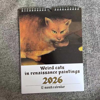 Nástěnný kalendář, Zábavný tematický kalendář, Zábavný dárek na chat, Perfektní volba pro domácí použití.