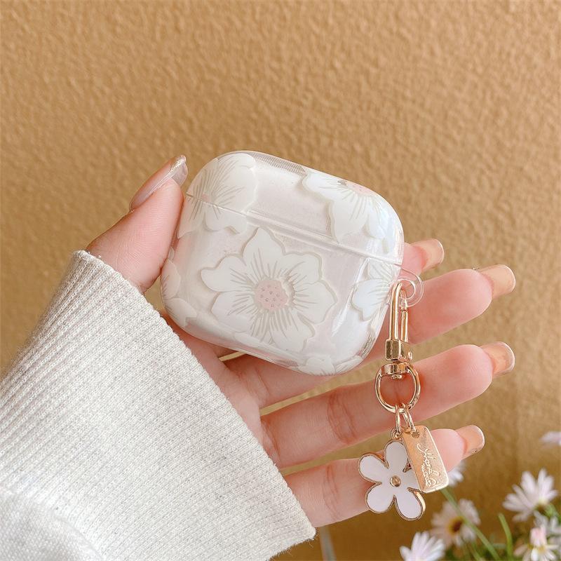 Korean Glitter Flowers Are Suitable for AirPods 1 Generation Protective Cover 1st Generation 1st Generation Pro1 Apple Bluetooth Headset Case Niche