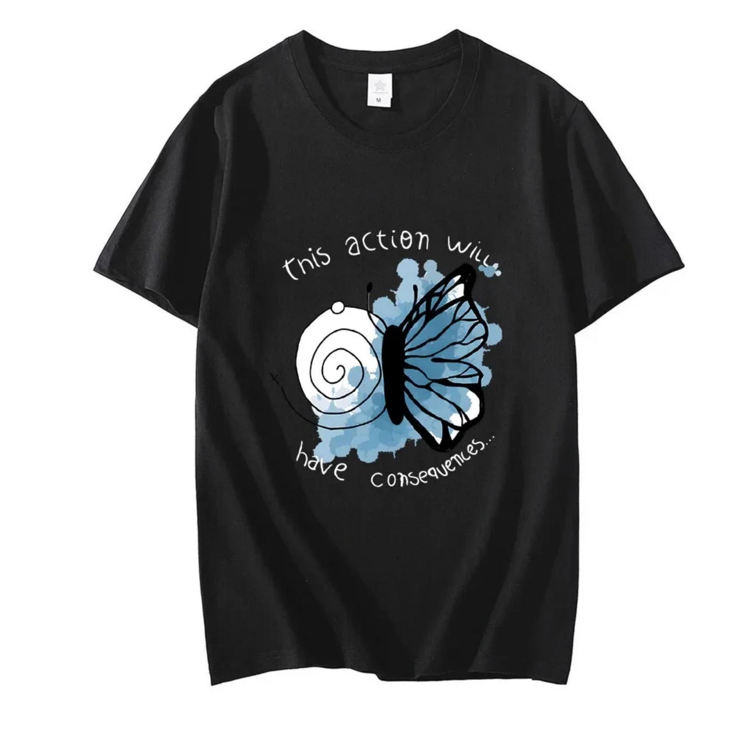

Game Life Is Strange Butterfly T-shirt Summer Men s and Women s Cotton Clothing Fashion Breathable Short Sleeve Top Streetwear S разноцветный