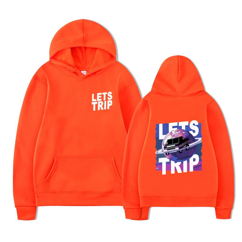 Autumn LETS TRIP Letter Printed Men's Hoodie Y2K Clothes Vintage Fashion Unisex Long Sleeve Pullovers