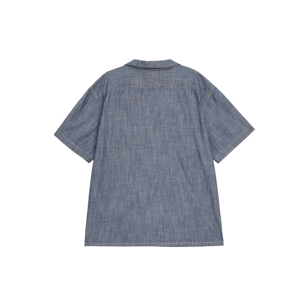 Levis Solid Color Comfortable Simple Short Sleeve Shirt Men Shirts Blue A8457-0008