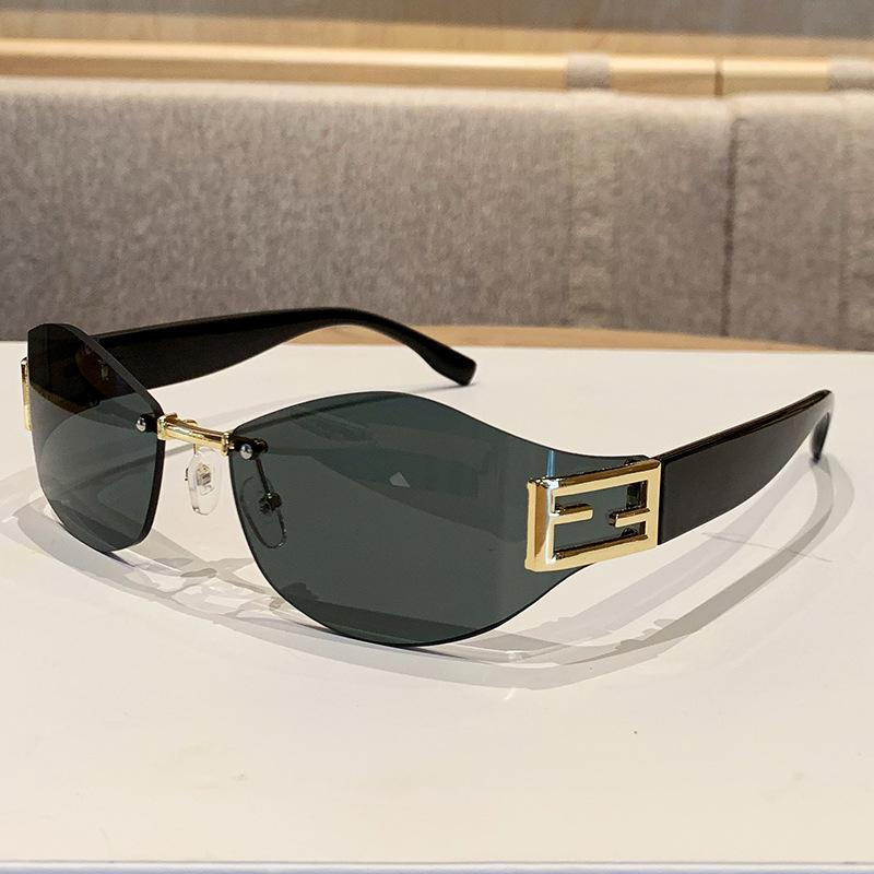 Frameless Sunglasses, European and American Style, High-end Women's Sunglasses with UV Protection