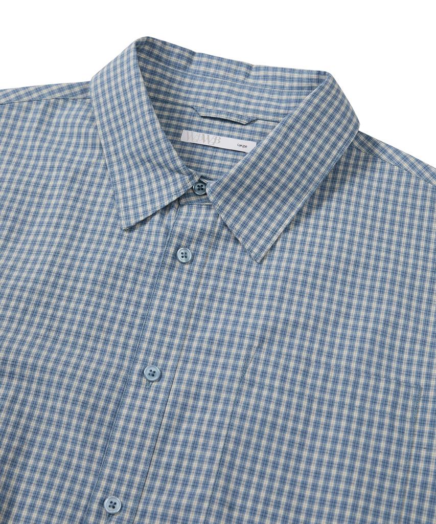 WEST GRAND BOULEVARD Noble One-Pocket Check Shirt Royal Blue