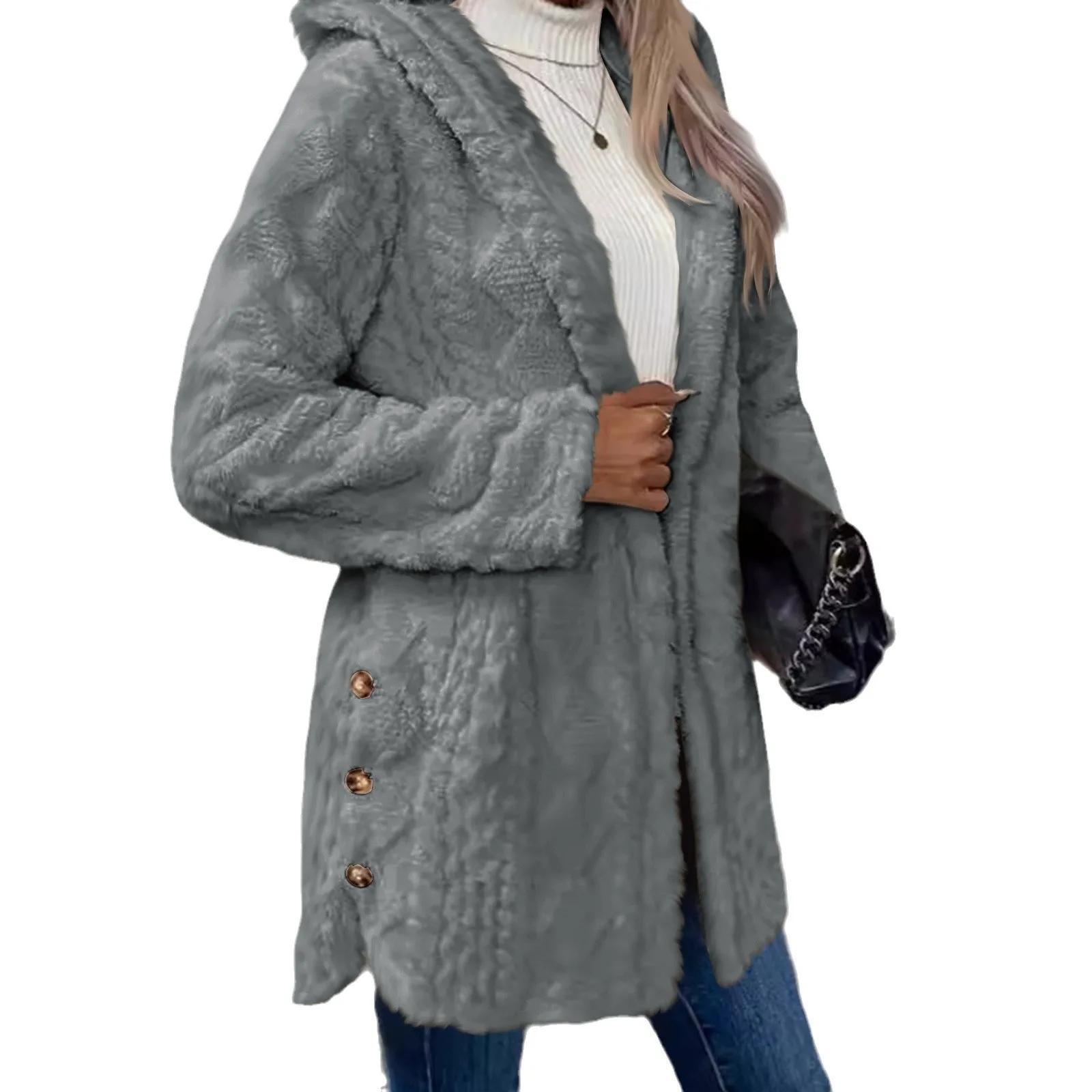 

Осень/Зима Свободное Плюшевое Худи с Длинным Рукавом и Капюшоном Теплое Пальто для Женщин Плюшевая Куртка с Длинным Рукавом Толстая Тонкая с Капюшоном Большого Размера Одежда XXXXL