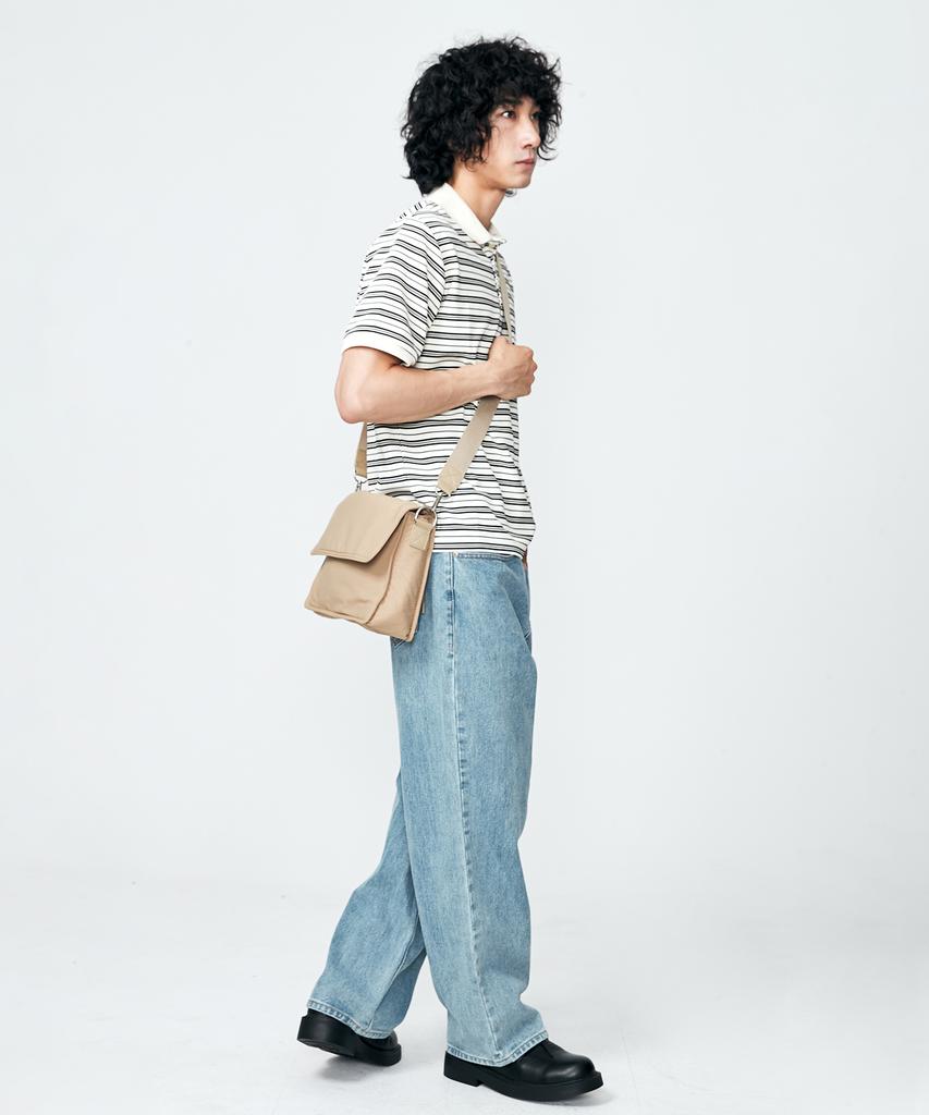 Vlot Flap Messenger Bag [Beige]