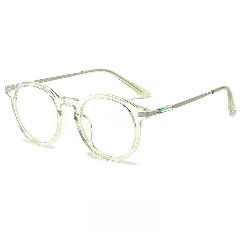 Neue Vintage-Lesebrille mit rundem Rahmen für Damen und Herren, großer Rahmen, Blaulichtfilter, Alterssichtigkeitsbrille mit transparenten farbigen Gläsern