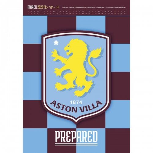 Aston Villa FC 2026 Crest Wall Calendar