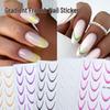 Gradient French Crescent Smile Nail Stickers - Simple & Versatile Design