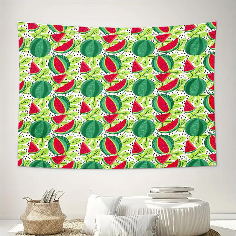 Watermelon Tapestry Wall Hanging Summer Vibes Decor Aesthetic Room Decor Tropical Wall Art Fruit Pattern Backdrop Home Decor Dor