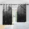 2pcs/set Horror Halloween Window Curtain Full Moon Night Tomb Iron Gate Back Room Home Bedroom Decor Blackout Polyester Curtains