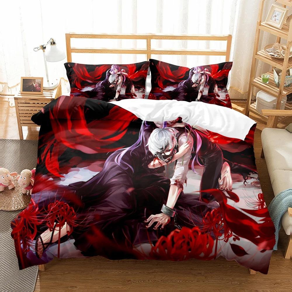 3D Print Anime Tokyo Ghoul Bedding Sets Duvet Cover Set With Pillowcase Twin Full Queen King Bedclothes Bed Linen Home Textiles