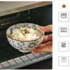 Japanese style blue and white hand painted 4.5 inch ceramic bowl, retro style rice bowl for home use.