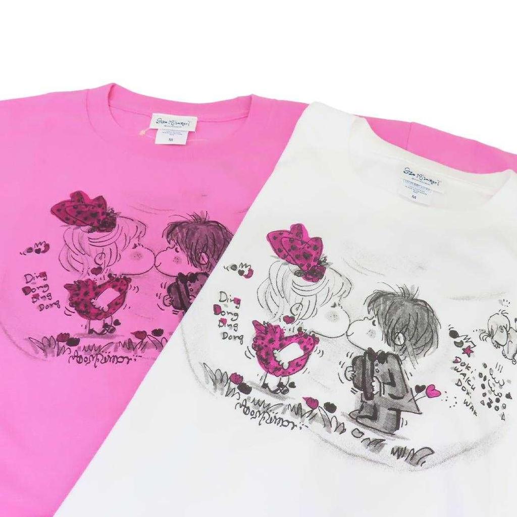 Ado Mizumori kiss size M T-shirt, ribbon, pink,