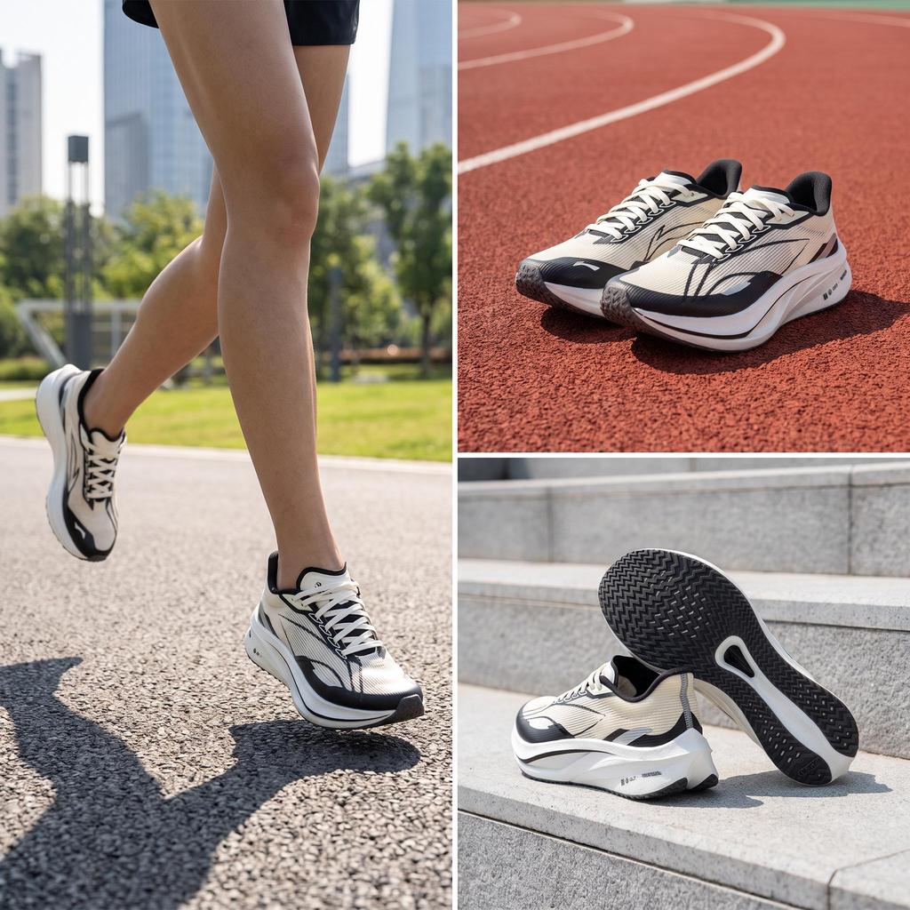 Li Ning Feidian 4 Challenger Tecnologia Piastra in Carbonio Ammortizzazione Antiscivolo Resistente all'Usura Traspirante Supporto Rimbalzo Scarpe da Corsa Basse ARMU006-21