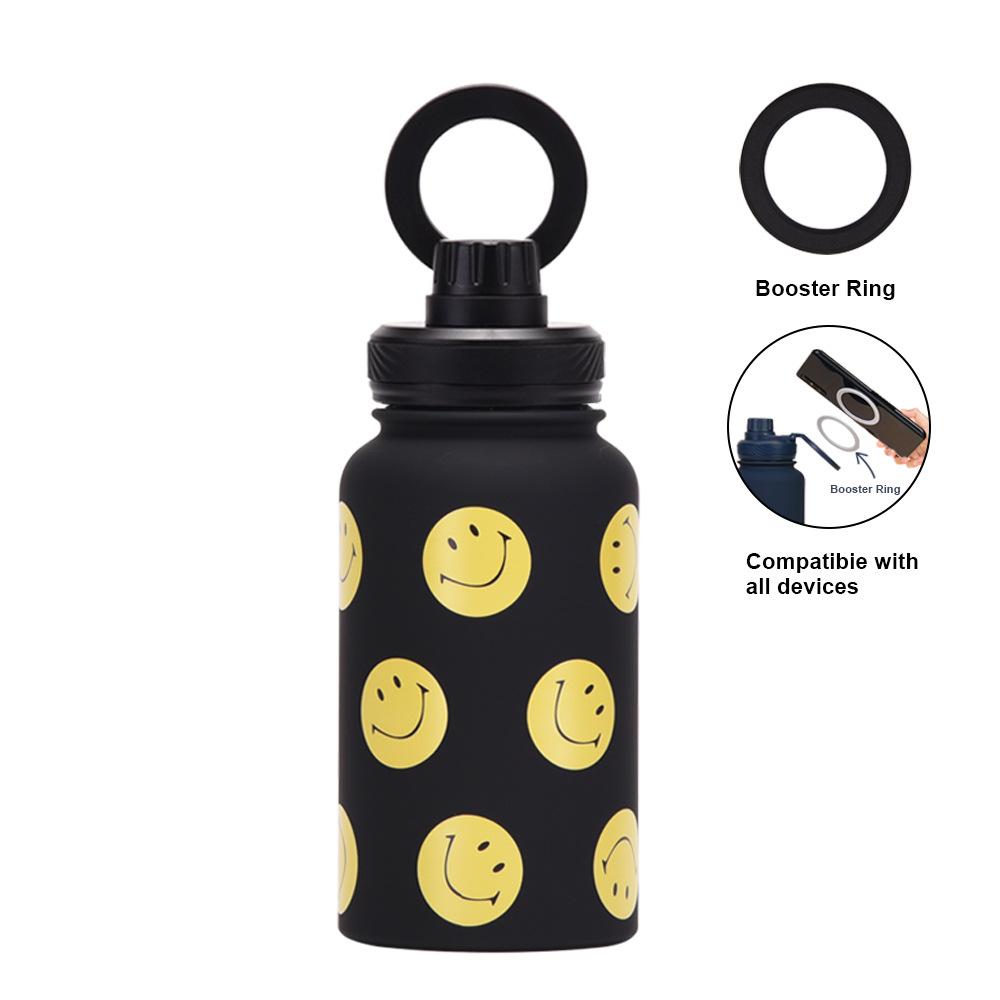 650Ml Large Mouth Thermos Cup Stainless Steel Sports Water Cup Mobile Phone Magnetic Suction Bracket With Printed Water Cup