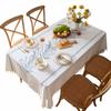 Floral Fresh Simple Embroidery Imitation Cotton Linen Dining Household Wear-resistant Waterproof Tablecloth