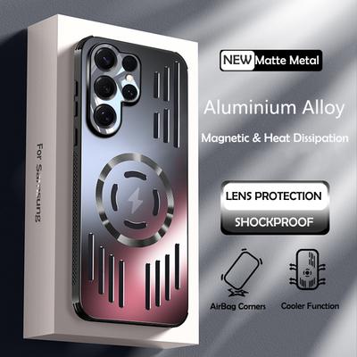 Σκληρό Μεταλλικό Απαγωγό Θερμότητας Μαγνητικό Ασύρματο Κάλυμμα Φορτιστή Για Samsung Galaxy S25 Plus Ultra S25Ultra Δροσερή Προστατευτική Πίσω Θήκη