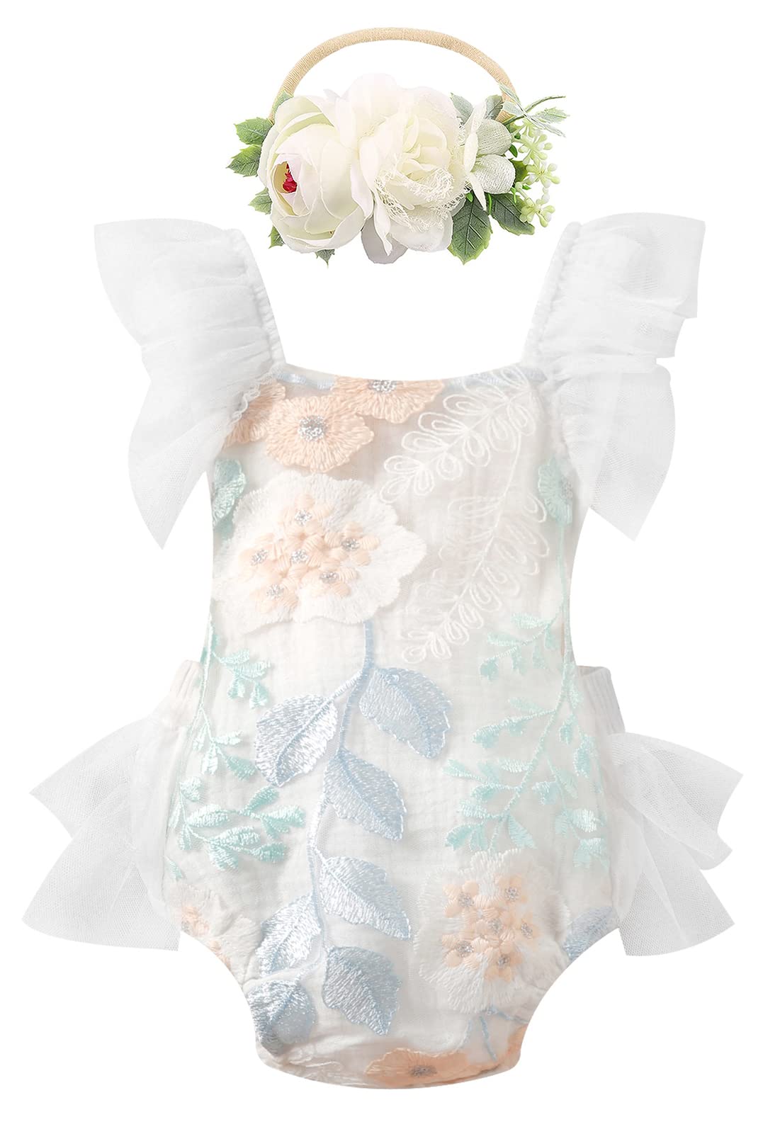 

Panegy Baby Romper with Tulle Cute Baby Princess Lace Stylish Baby Clothes for Perfect for Photo Newborn Baby Shower 80 Skirt, Coverall, Dress, Girls,