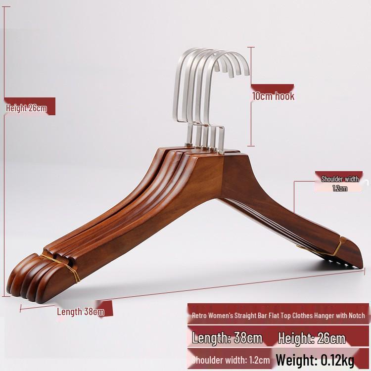Non-Slip Wooden Clothes Hanger - Retro Solid Wood Design for Men, Women, Children, & Baby Clothes