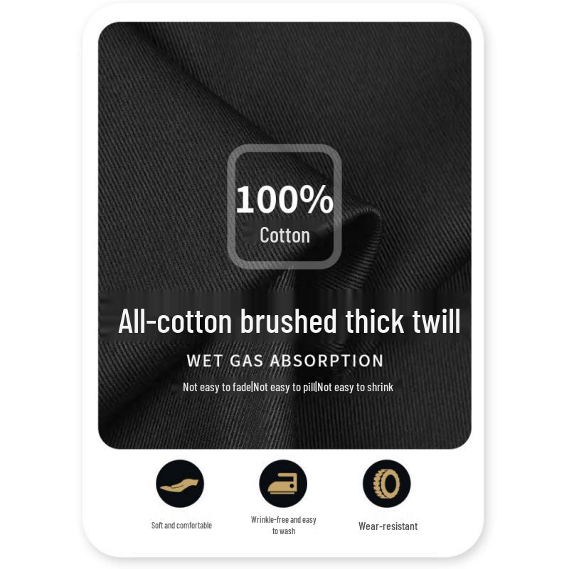 Men's Heavy-Duty Cotton Workwear Set - Long Sleeve, Wear-Resistant, Ideal for Auto Repair and Workshop Use