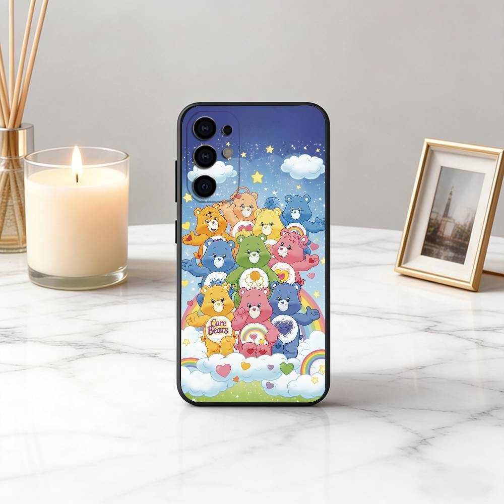 Cartoon Cute C-Care B-Bears Phone Case For Samsung S25,S24,S21,S22,S23,S30,Ultra,S20,Plus,Fe,Lite,Note,10,Black Cover
