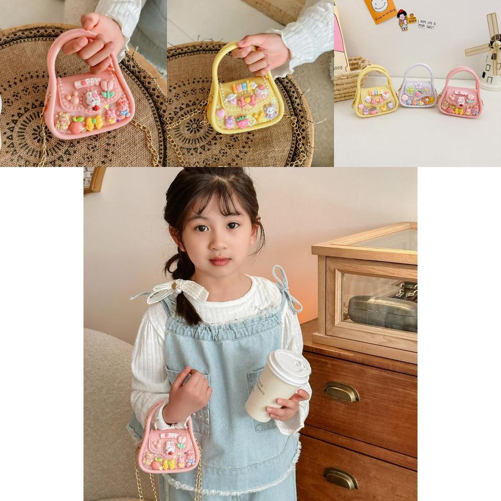 Lightweight Silicone Kids Handbag Cute Cartoon Style With Chain Detail