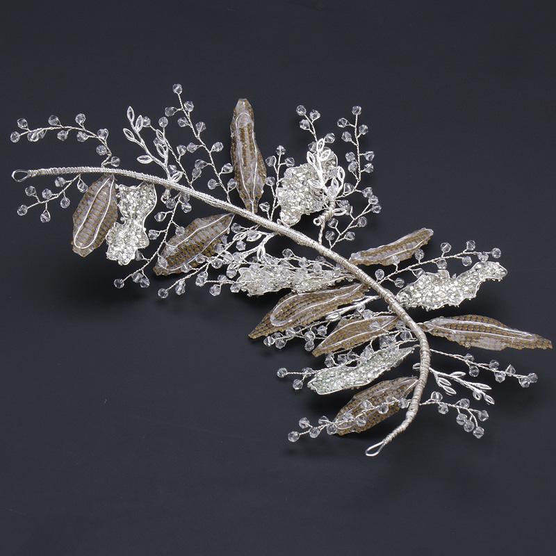 Handmade European Forest Crystal Bridal Headband for Wedding Dress Styling