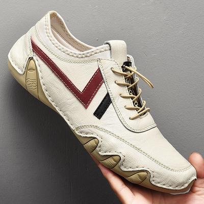 Leder-Beanie-Schuhe in großer Größe, trendige Herren-Freizeitlederschuhe, Herren-Fahrschuhe aus weichem Leder mit Oktopus-Sohle