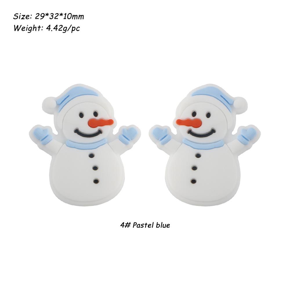 2/5pcs Christmas Series Silicone Beads Santa Reindeer Cookies Snowman DIY Pacifier Chain Jewelry Making Bulk DIY Crafts