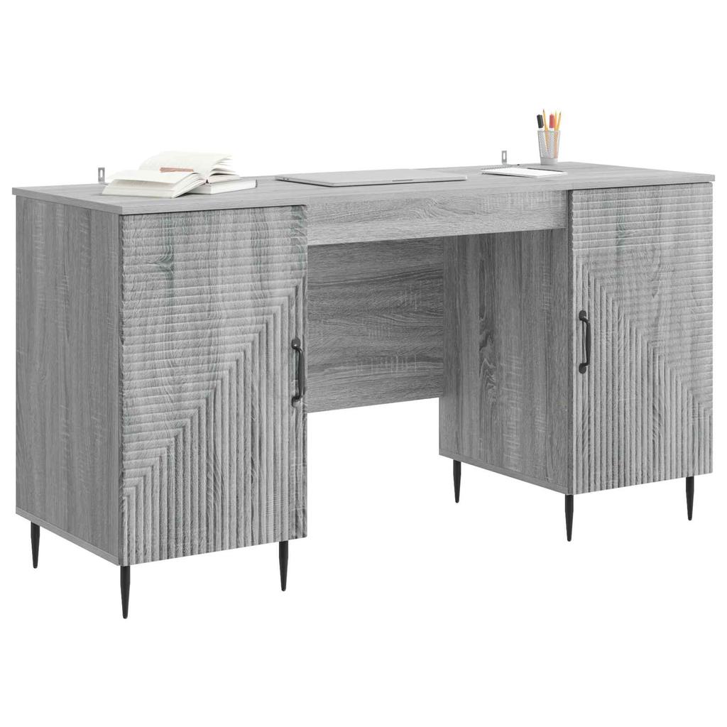 Desk Grey Sonoma 142.5 X 50 X 75 Cm Particleboard
