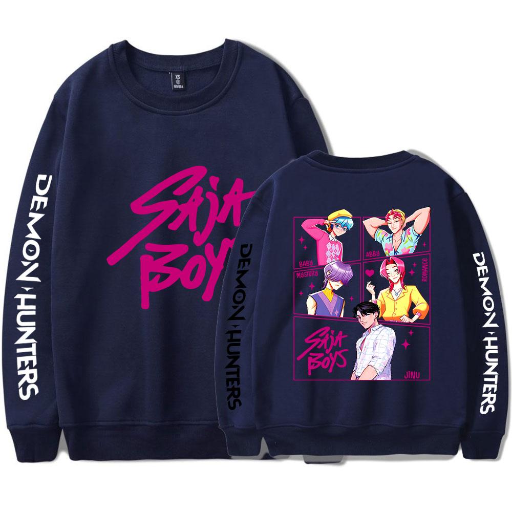 KPop Demon Hunters Saja Boys Cartoon Movie Crewneck Long Sleeve Streetwear Men Women Pullover Sweatshirts