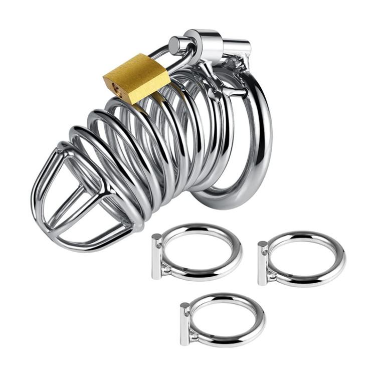 3 Size Metal Cock Cage Male Cheap Chastity Device Comfortable Locked Cage Sex Toy for Men,Key and Lock Included