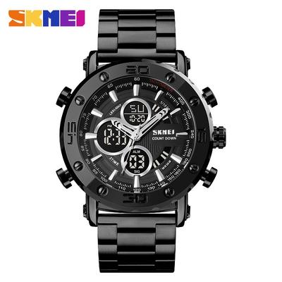 Multifunctional Can Set Three Time Sports Electronic Watch, Business Classic Steel Belt Men's Fashion Watch