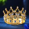Tiaras y Coronas Redondas de Cristal Barroco Diadema con Pedrería Corona de Baile Corona Accesorios para el Cabello de Boda Joyería Corona