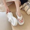 Internet celebrities thick-soled flip-flops shoes women's summer wear 2025 new fashion casual high-end beach sandals