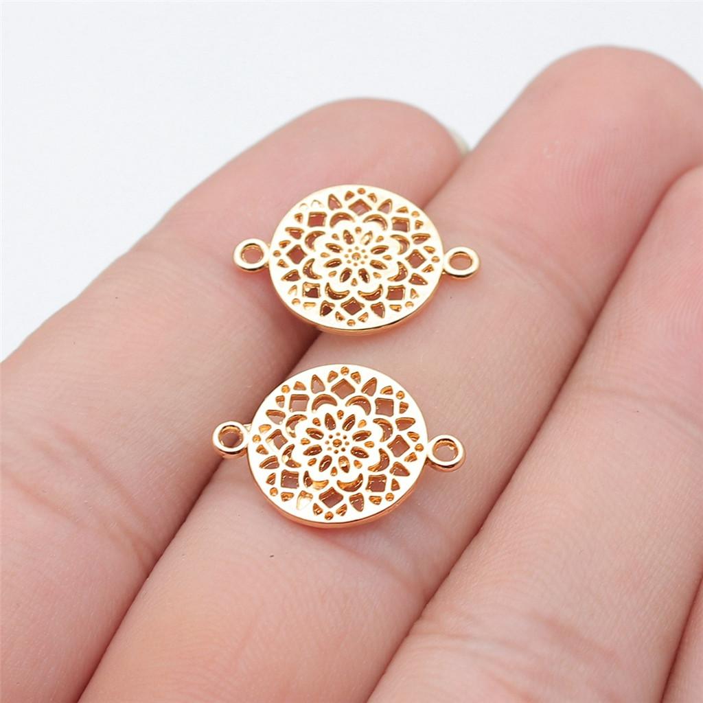 Connettori Fiore a Lavoro Aperto Gancio per Ciondolo Colore Bronzo Antico Creazione Gioielli Accessori Fatti a Mano Connettori per Ciondoli